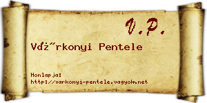 Várkonyi Pentele névjegykártya